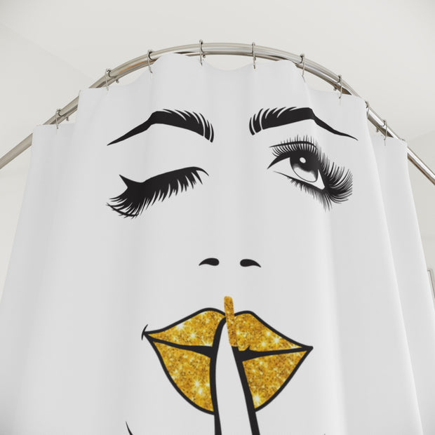 Serene Bombshell Glamorous Makeup Shower Curtain