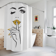 Serene Bombshell Glamorous Makeup Shower Curtain