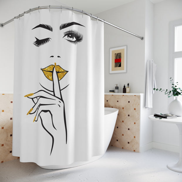 Serene Bombshell Glamorous Makeup Shower Curtain