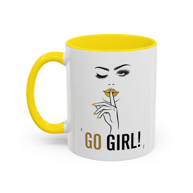 Serene Bombshell "Go Girl" Accent Coffee Mug (11, 15oz)