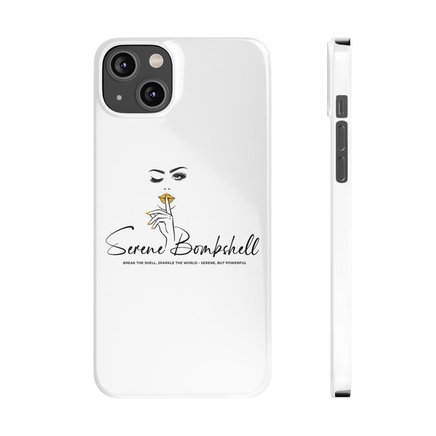 Serene Bombshell Slim Phone Cases with Stylish Illustration