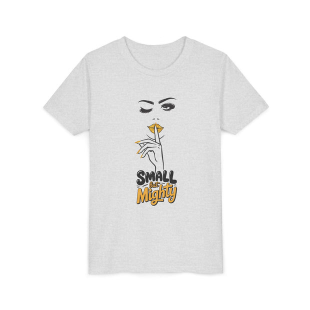 Small But Mighty Youth Tee, Stylish Graphic Young Adult Shirt