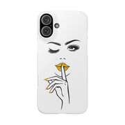 Serene Bombshell Slim Phone Cases with Stylish Illustration