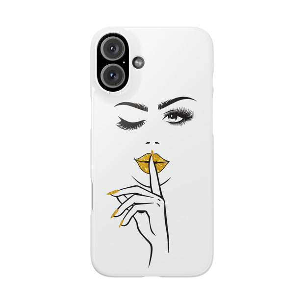 Serene Bombshell Slim Phone Cases with Stylish Illustration