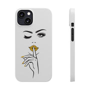 Serene Bombshell Slim Phone Cases with Stylish Illustration