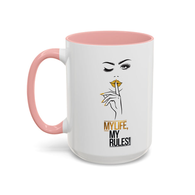 Serene Bombshell "My Life, My Rules" Accent Coffee Mug (11, 15oz)