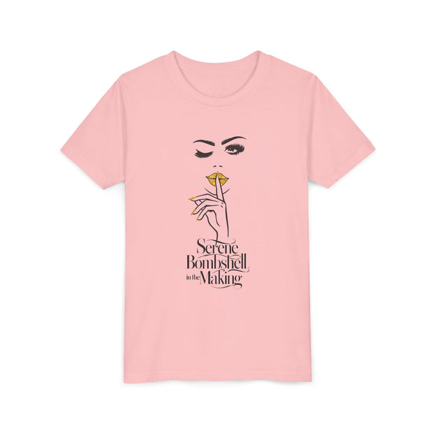 Serene Bombshell in The Making Youth Tee, Stylish Graphic Young Adult Shirt