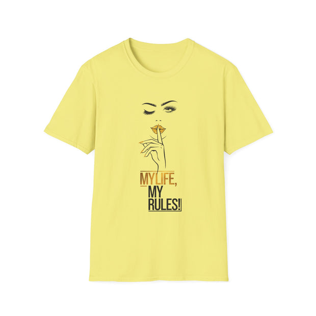 Serene Bombshell Chic Statement T-Shirt - My Life, My Rules! Graphic Tee