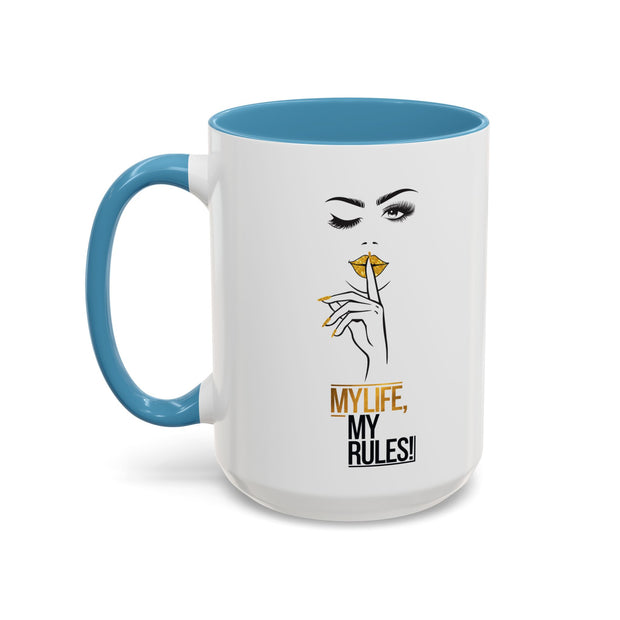Serene Bombshell "My Life, My Rules" Accent Coffee Mug (11, 15oz)