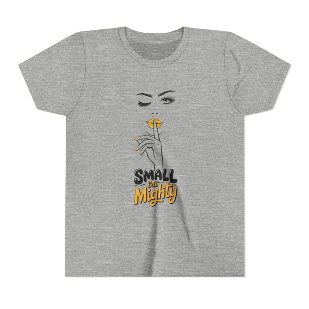 Small But Mighty Youth Tee, Stylish Graphic Young Adult Shirt