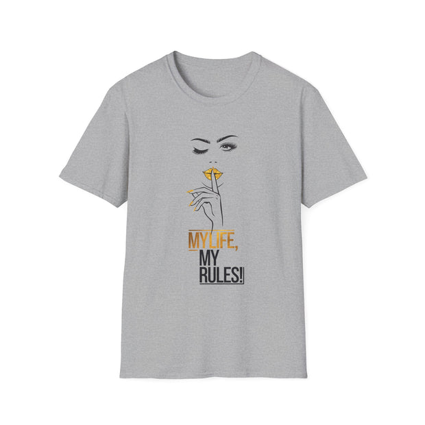 Serene Bombshell Chic Statement T-Shirt - My Life, My Rules! Graphic Tee