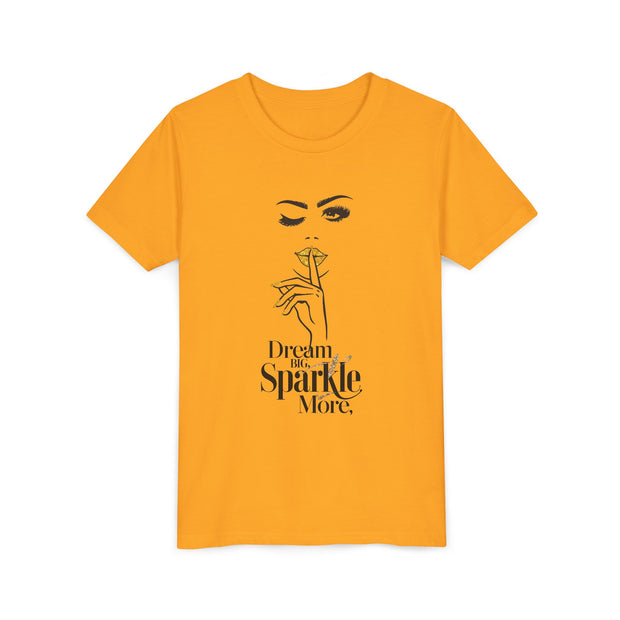 Dream Big, Sparkle More Youth Tee, Stylish Graphic Young Adult Shirt