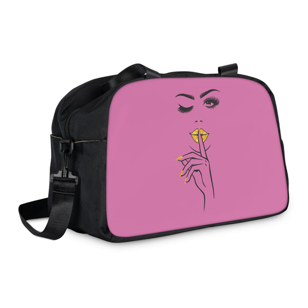 Serene Bombshell Pink Stylish Fitness Handbag with Chic Lip Design