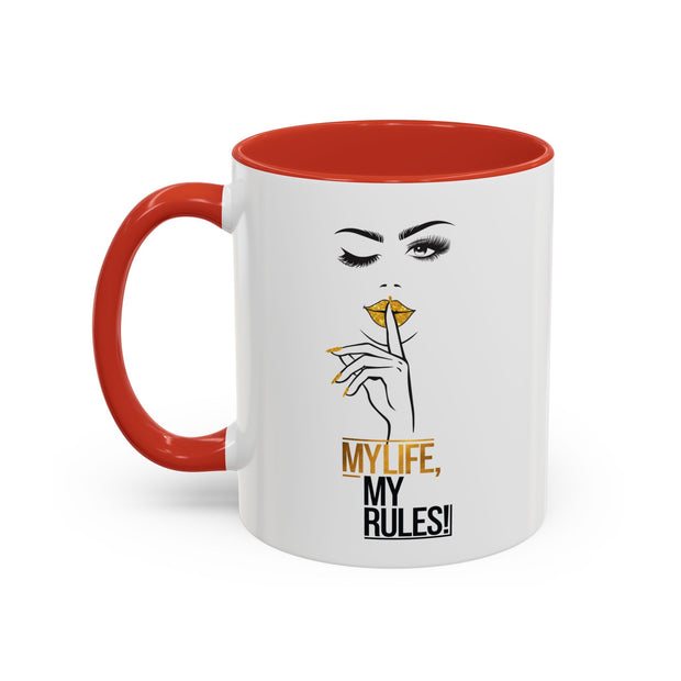 Serene Bombshell "My Life, My Rules" Accent Coffee Mug (11, 15oz)