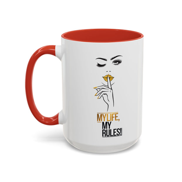 Serene Bombshell "My Life, My Rules" Accent Coffee Mug (11, 15oz)