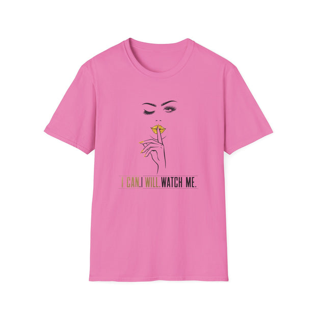 Serene Bombshell Chic Statement T-Shirt - "I can. I will. Watch Me" Graphic Tee