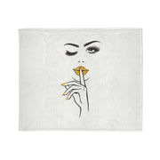 Serene Bombshell Chic Whispering Lips Blanket | Cozy Decorative Throw