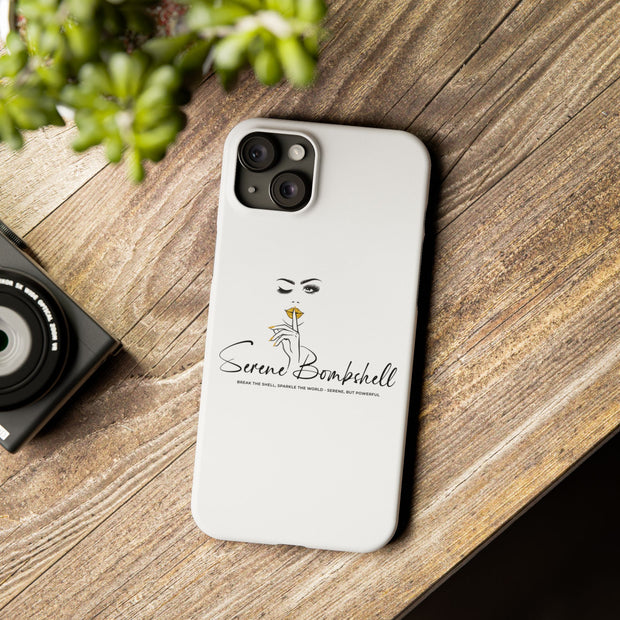 Serene Bombshell Slim Phone Cases with Stylish Illustration