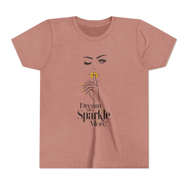 Dream Big, Sparkle More Youth Tee, Stylish Graphic Young Adult Shirt