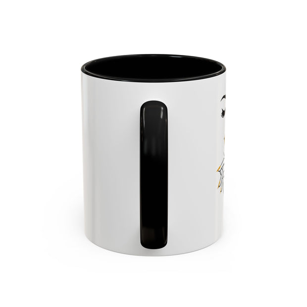 Serene Bombshell Stylish Black-Handled Coffee Mug - Perfect for Morning Brew