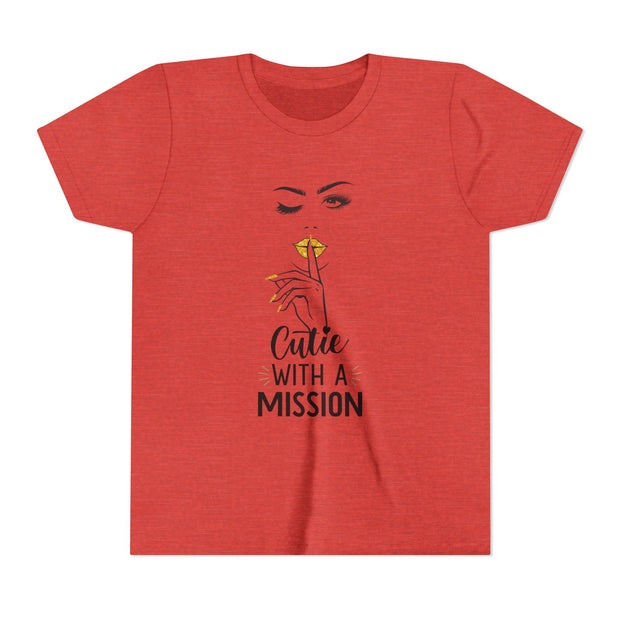 Cutie with a Mission Youth Tee, Stylish Graphic Young Adult Shirt