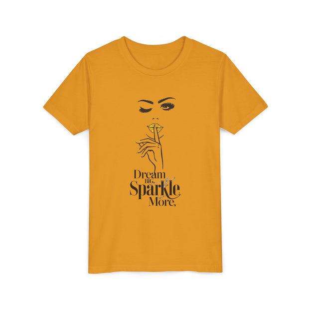Dream Big, Sparkle More Youth Tee, Stylish Graphic Young Adult Shirt
