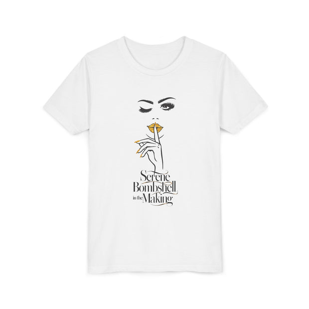 Serene Bombshell in The Making Youth Tee, Stylish Graphic Young Adult Shirt