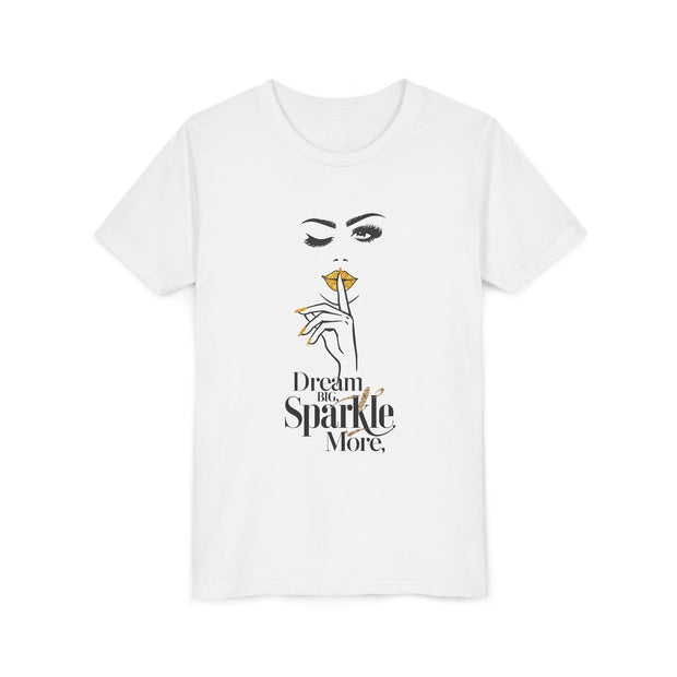 Dream Big, Sparkle More Youth Tee, Stylish Graphic Young Adult Shirt