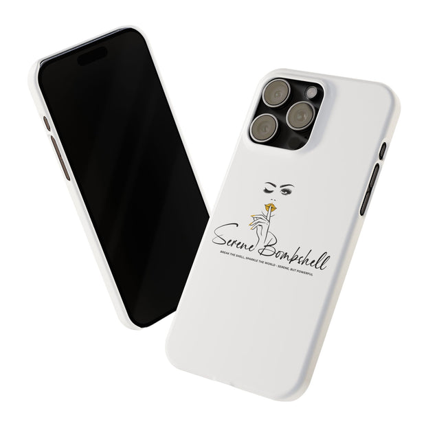 Serene Bombshell Slim Phone Cases with Stylish Illustration