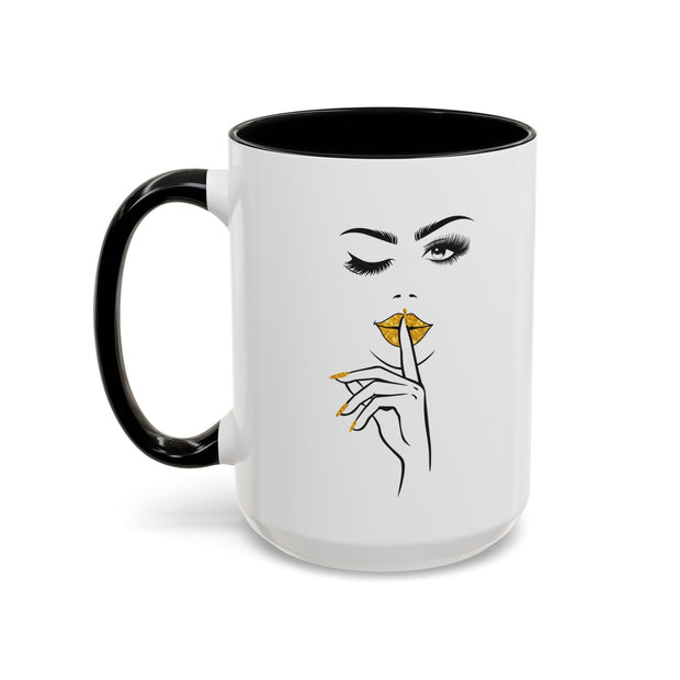 Serene Bombshell Stylish Black-Handled Coffee Mug - Perfect for Morning Brew
