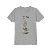 Smart Girls Shine Bright Youth Tee, Stylish Graphic Young Adult Shirt