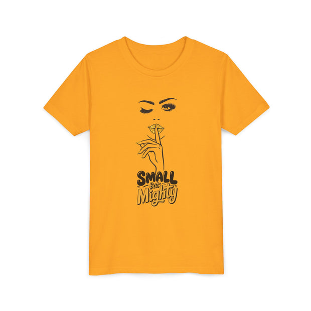 Small But Mighty Youth Tee, Stylish Graphic Young Adult Shirt