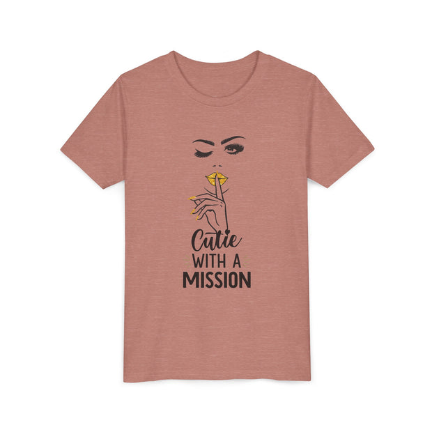 Cutie with a Mission Youth Tee, Stylish Graphic Young Adult Shirt