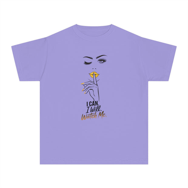 Stylish Youth Tee - I can. I will. Watch me. Graphic T-Shirt for Trendy Kids