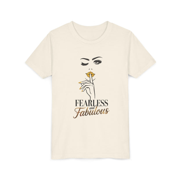 Fearless and Fabulous Youth Tee, Stylish Graphic Young Adult Shirt