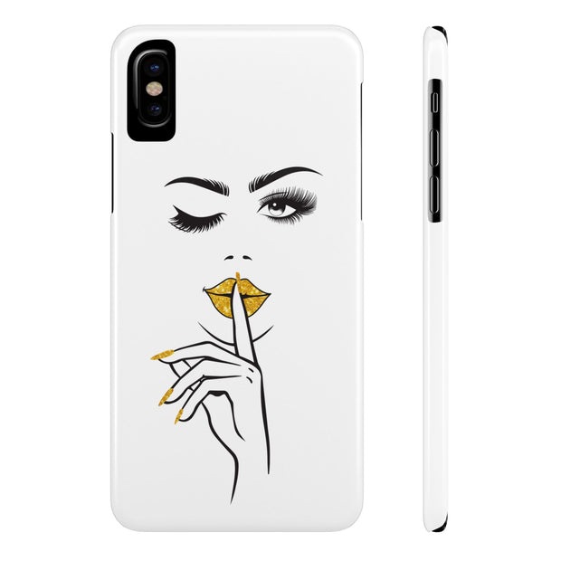 Serene Bombshell Slim Phone Cases with Stylish Illustration