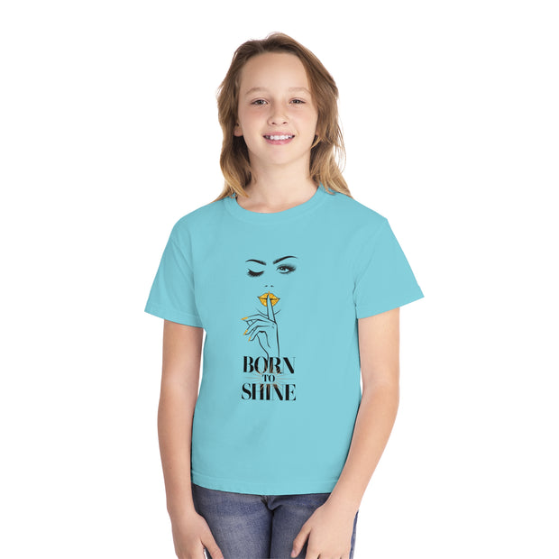 Born to Shine Stylish Youth Tee - Graphic T-Shirt for Trendy Kids