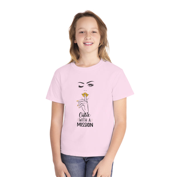 Cutie with a Mission Stylish Youth Tee - Graphic T-Shirt for Trendy Kids