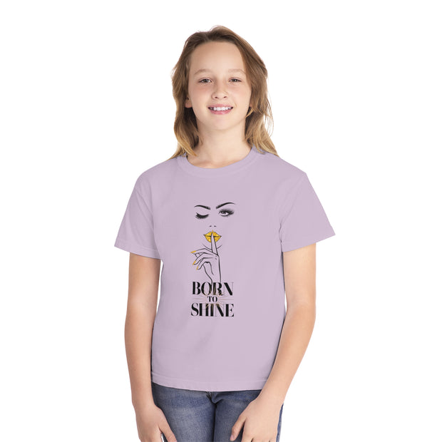 Born to Shine Stylish Youth Tee - Graphic T-Shirt for Trendy Kids