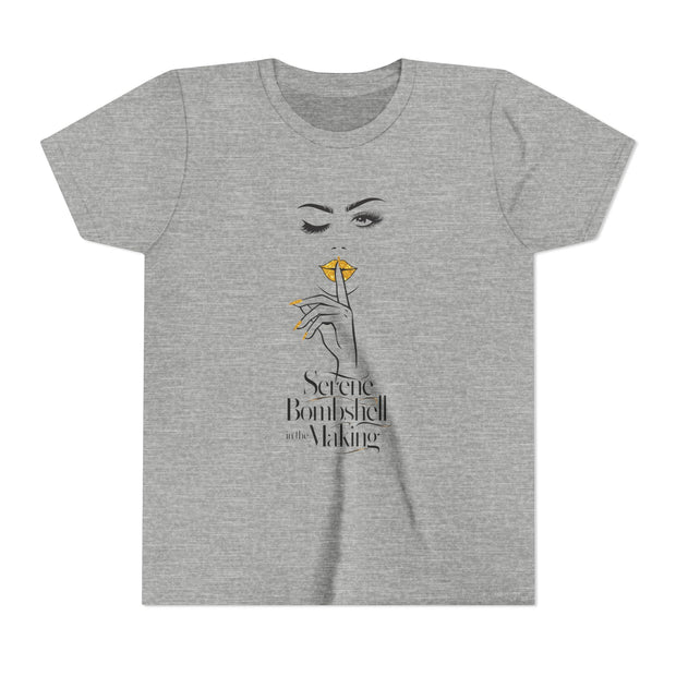 Serene Bombshell in The Making Youth Tee, Stylish Graphic Young Adult Shirt
