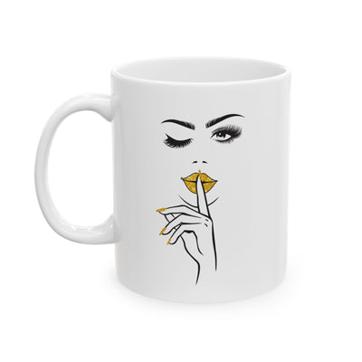 Serene BombShell Ceramic Coffee Mug, Unique Gift for Coffee Lovers