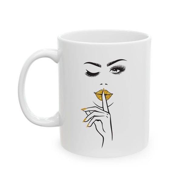 Serene BombShell Ceramic Coffee Mug, Unique Gift for Coffee Lovers