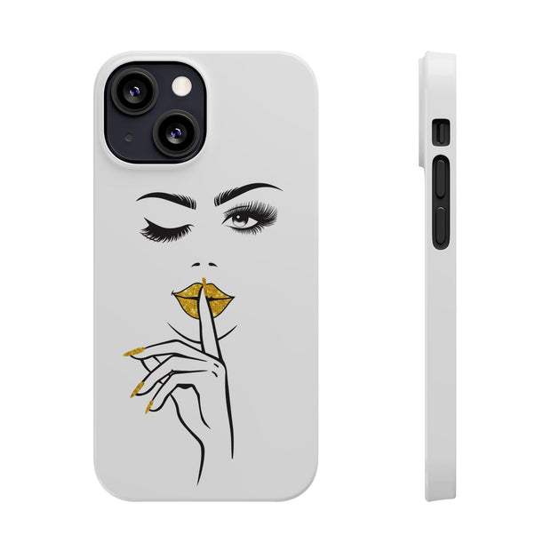 Serene Bombshell Slim Phone Cases with Stylish Illustration