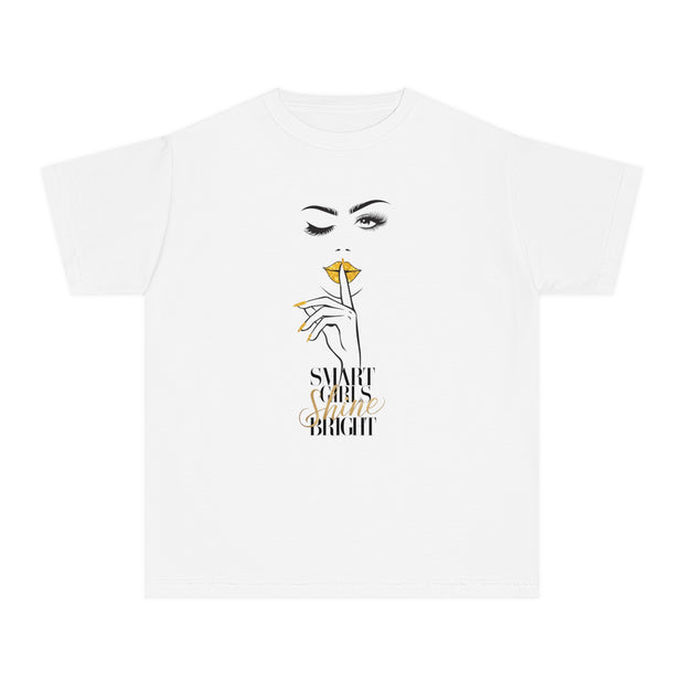 Smart Girls Shine Bright Stylish Youth Tee - Graphic T-Shirt for Trendy Kids