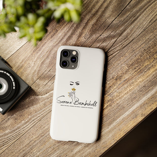 Serene Bombshell Slim Phone Cases with Stylish Illustration