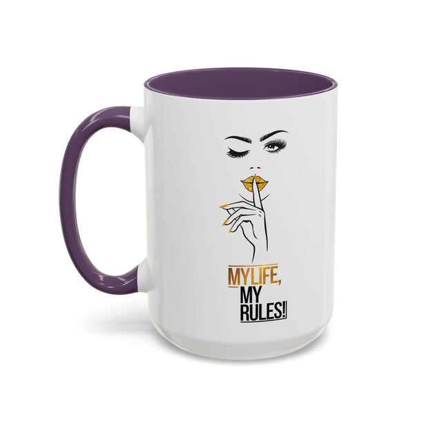 Serene Bombshell "My Life, My Rules" Accent Coffee Mug (11, 15oz)