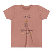 Girls with Dreams Youth Tee, Stylish Graphic Young Adult Shirt