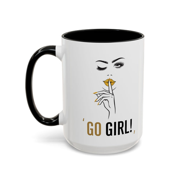 Serene Bombshell "Go Girl" Accent Coffee Mug (11, 15oz)