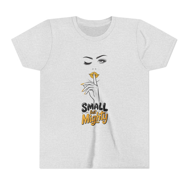 Small But Mighty Youth Tee, Stylish Graphic Young Adult Shirt