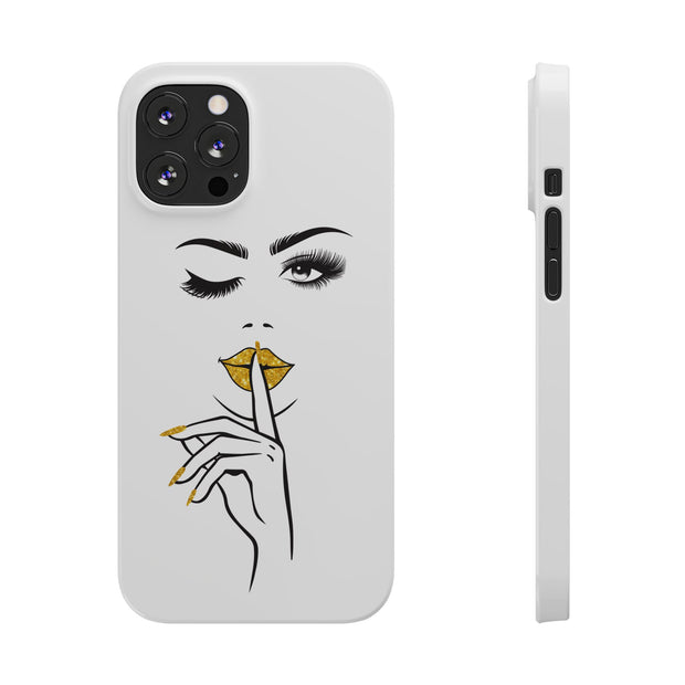 Serene Bombshell Slim Phone Cases with Stylish Illustration